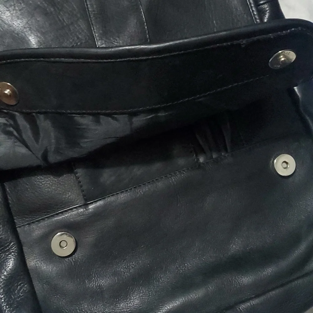 Sheepskin Leather Crossbody Messenger Bag Large
